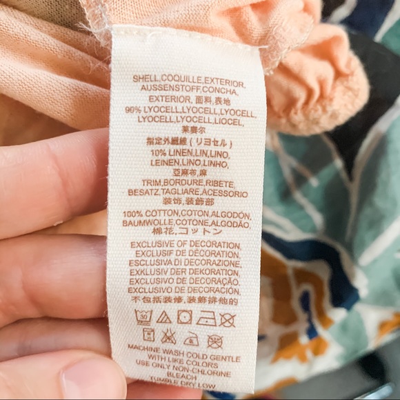 Free People Annka Peach One Shoulder Top Floral XS - Picture 7 of 7